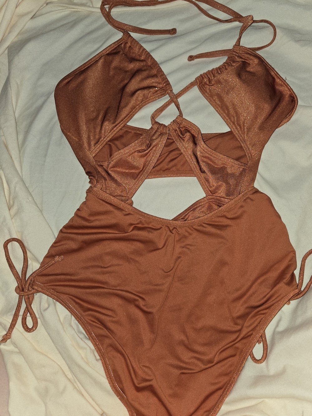 Cupshe One-Piece Swimsuit in Rust, Sz Med
